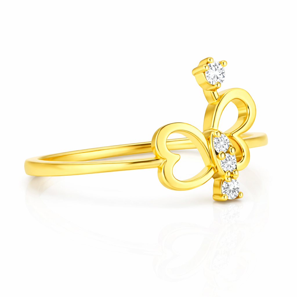 Butterfly Heart Diamond Ring