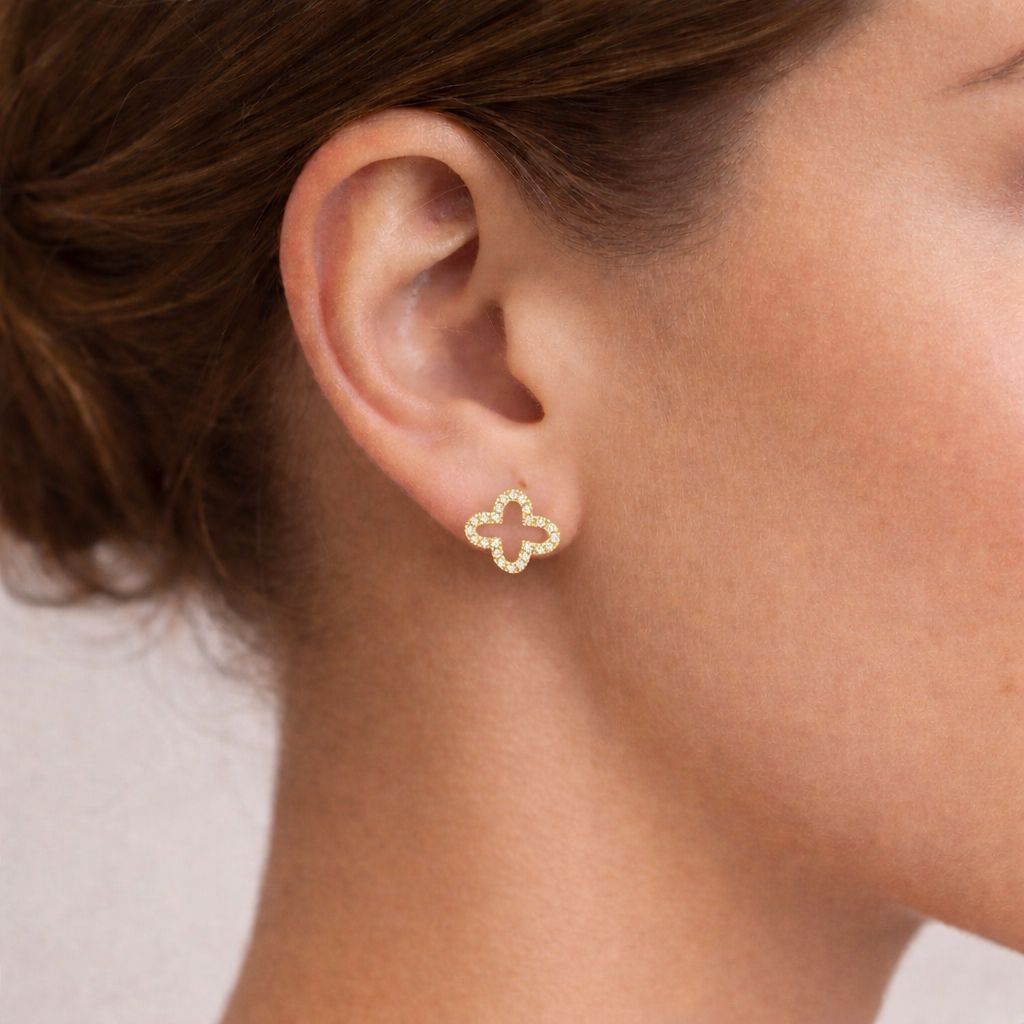 Clover Diamond Stud Earrings
