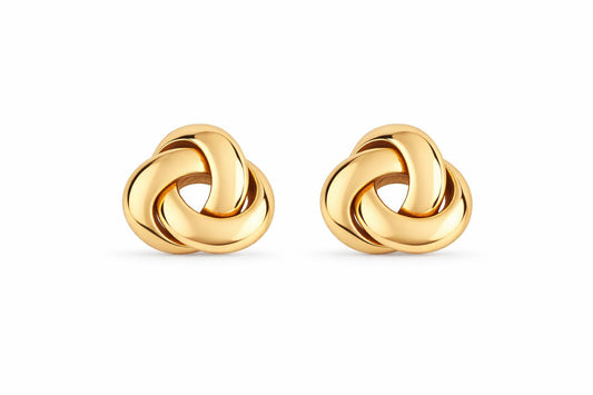 Classic Knot Gold Stud Earrings (8 mm)