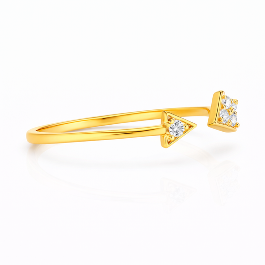 Arrow Tip Diamond Open Ring
