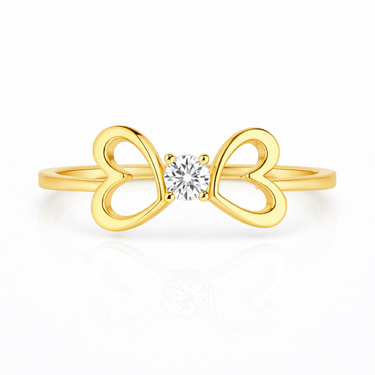 Twin Heart Solitaire Diamond Ring