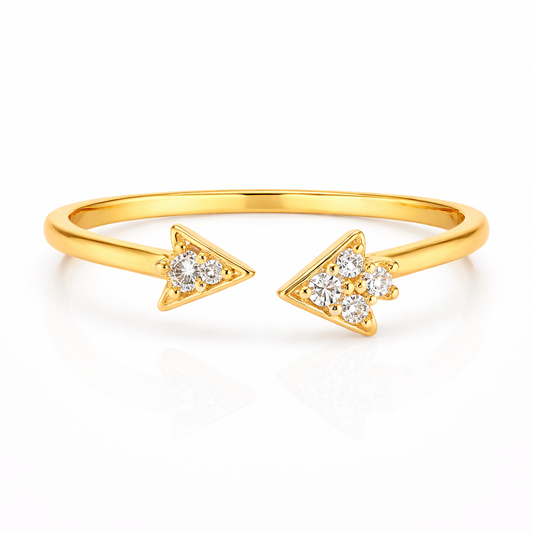 Arrow Tip Diamond Open Ring