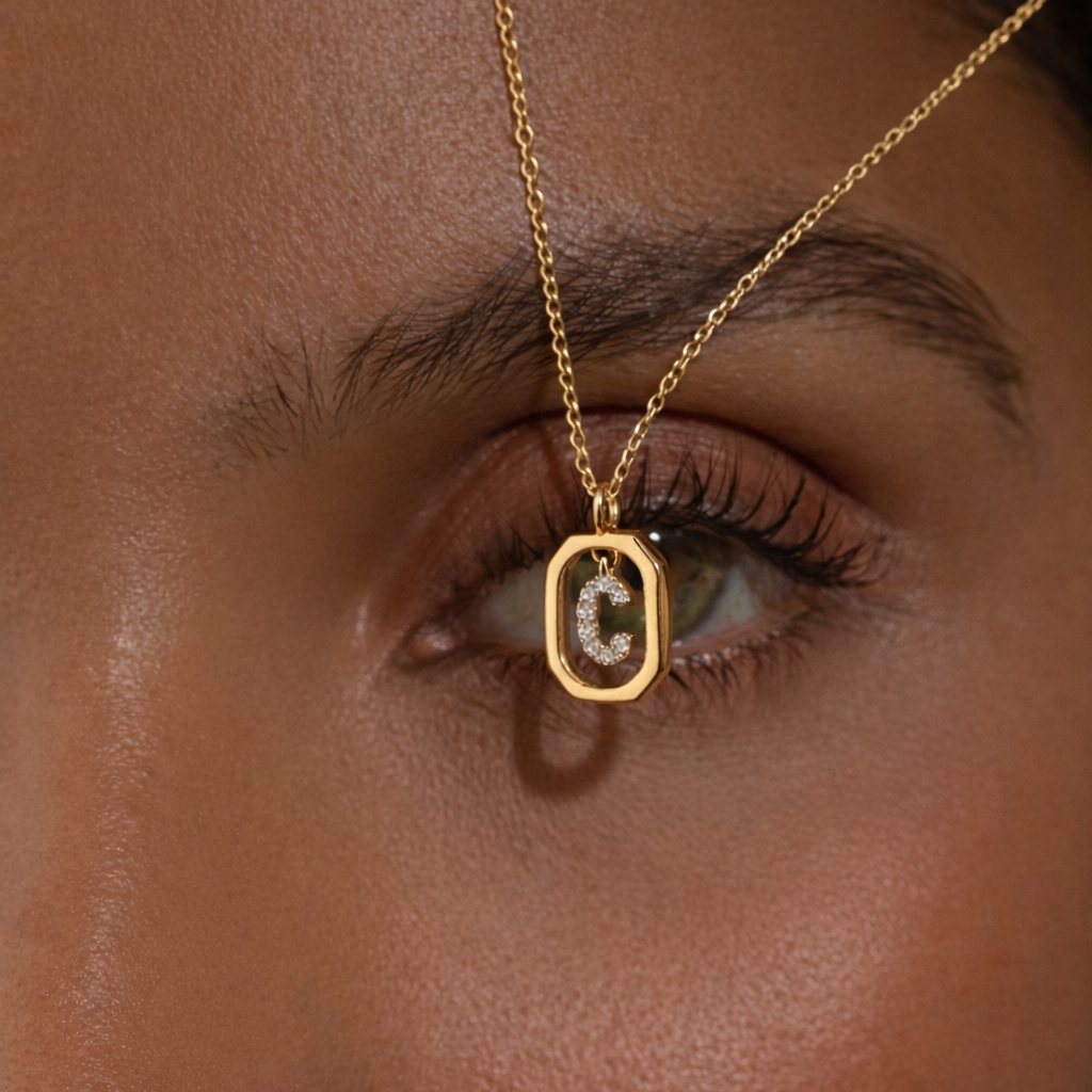 Diamond initial necklace