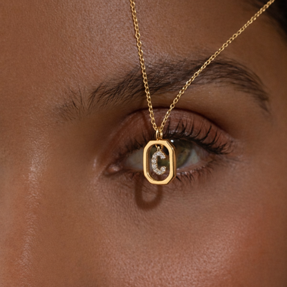 Diamond initial necklace