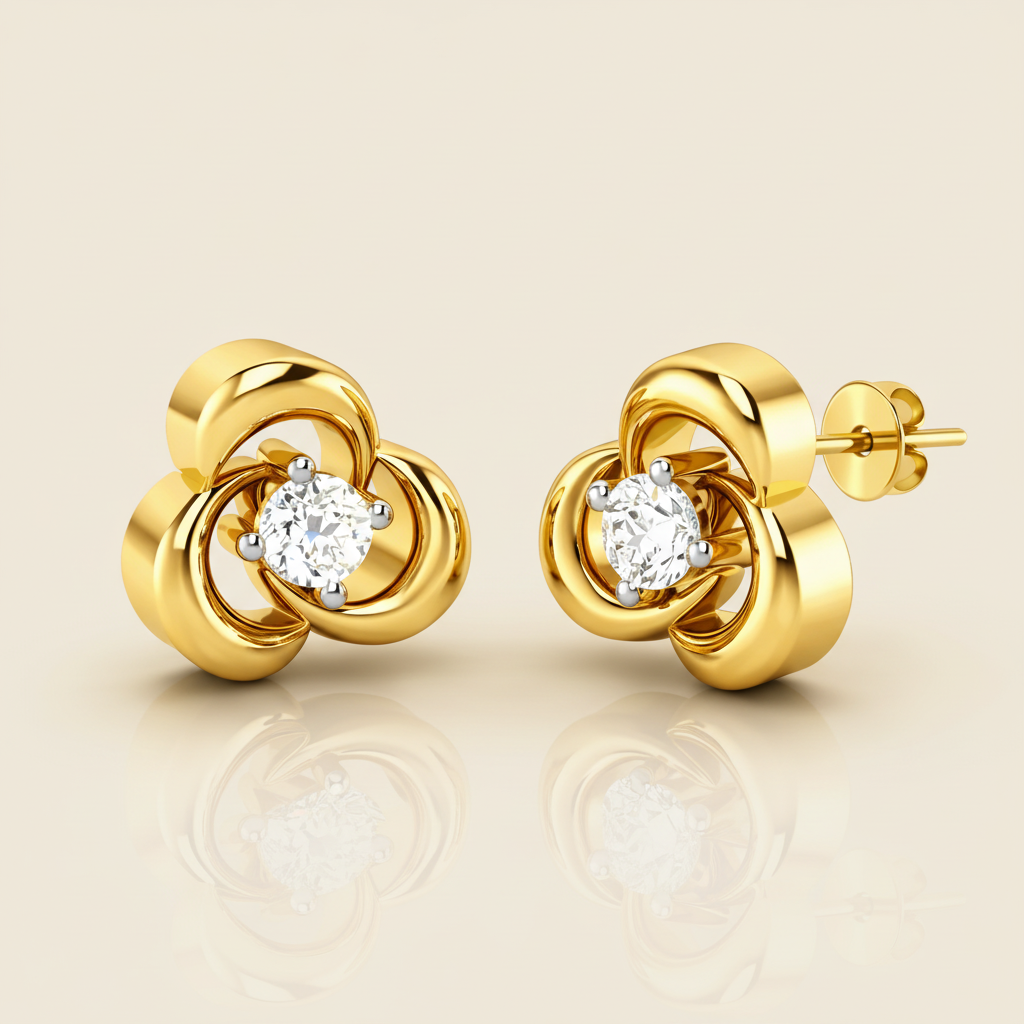 Sculpted Flower Curve Earrings