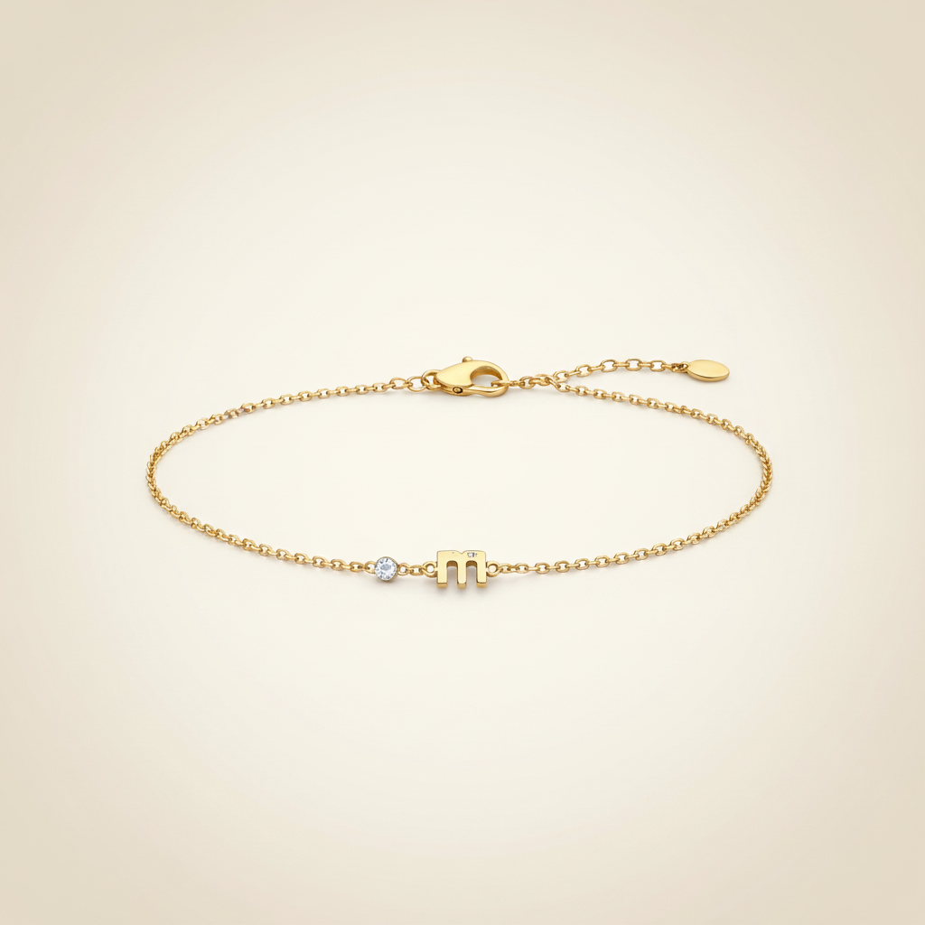 Initial dainty bracelet
