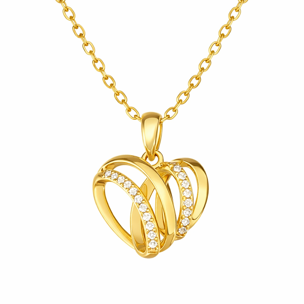 Interwoven Heart Diamond Pendant