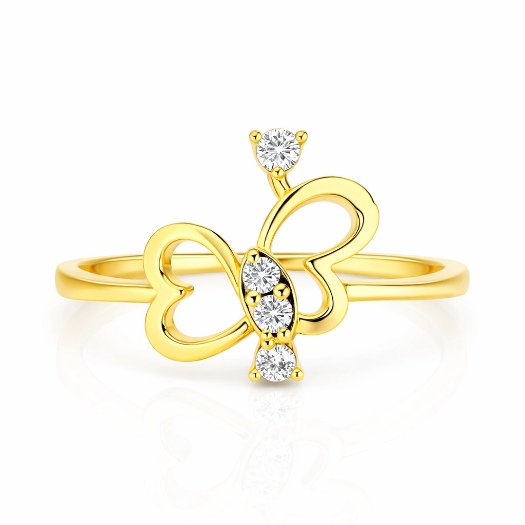 Butterfly Heart Diamond Ring