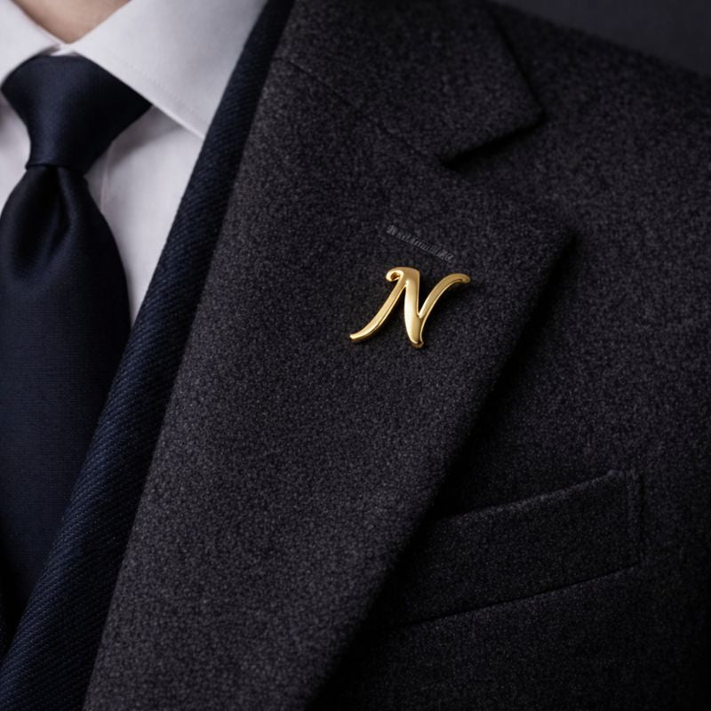Personalised Initial Gold Brooch