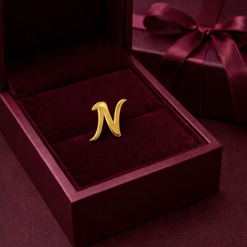 Personalised Initial Gold Brooch