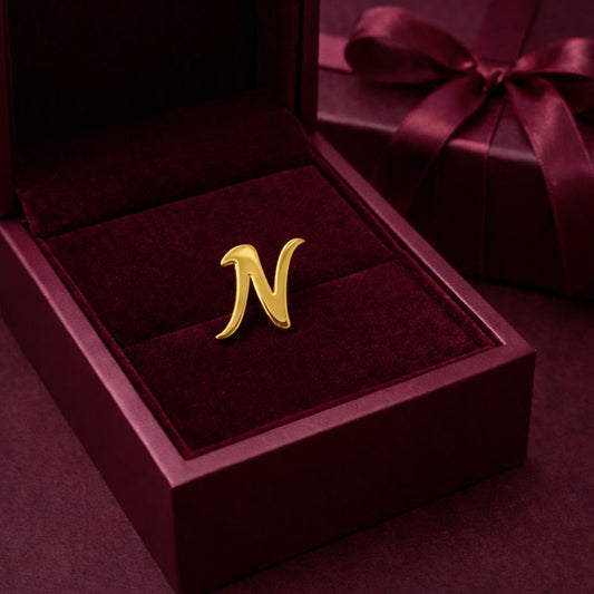 Personalised Initial Gold Brooch