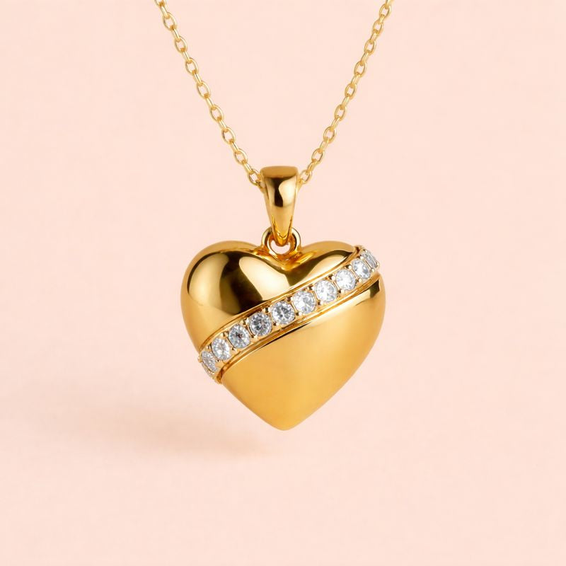 Golden Heart Diamond Pendant