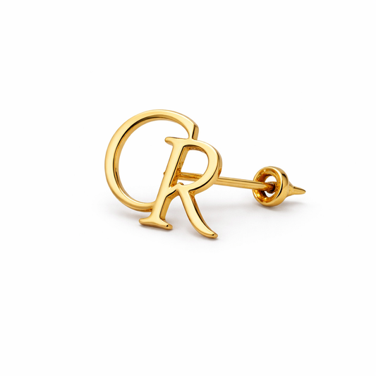 Personalised Initial Gold Brooch