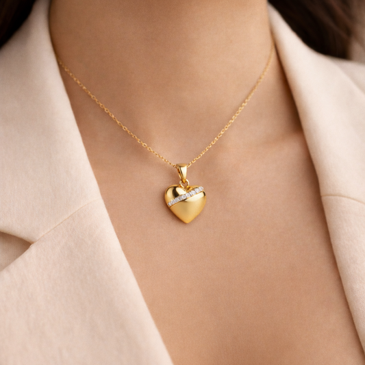 Golden Heart Diamond Pendant