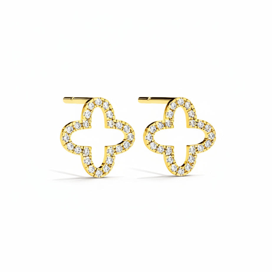 Clover Diamond Stud Earrings