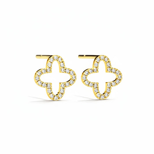 Clover Diamond Stud Earrings