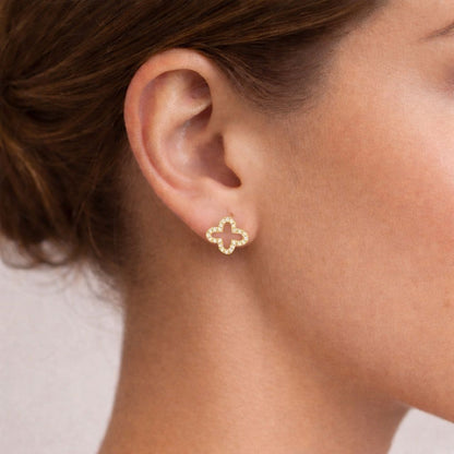 Clover Diamond Stud Earrings