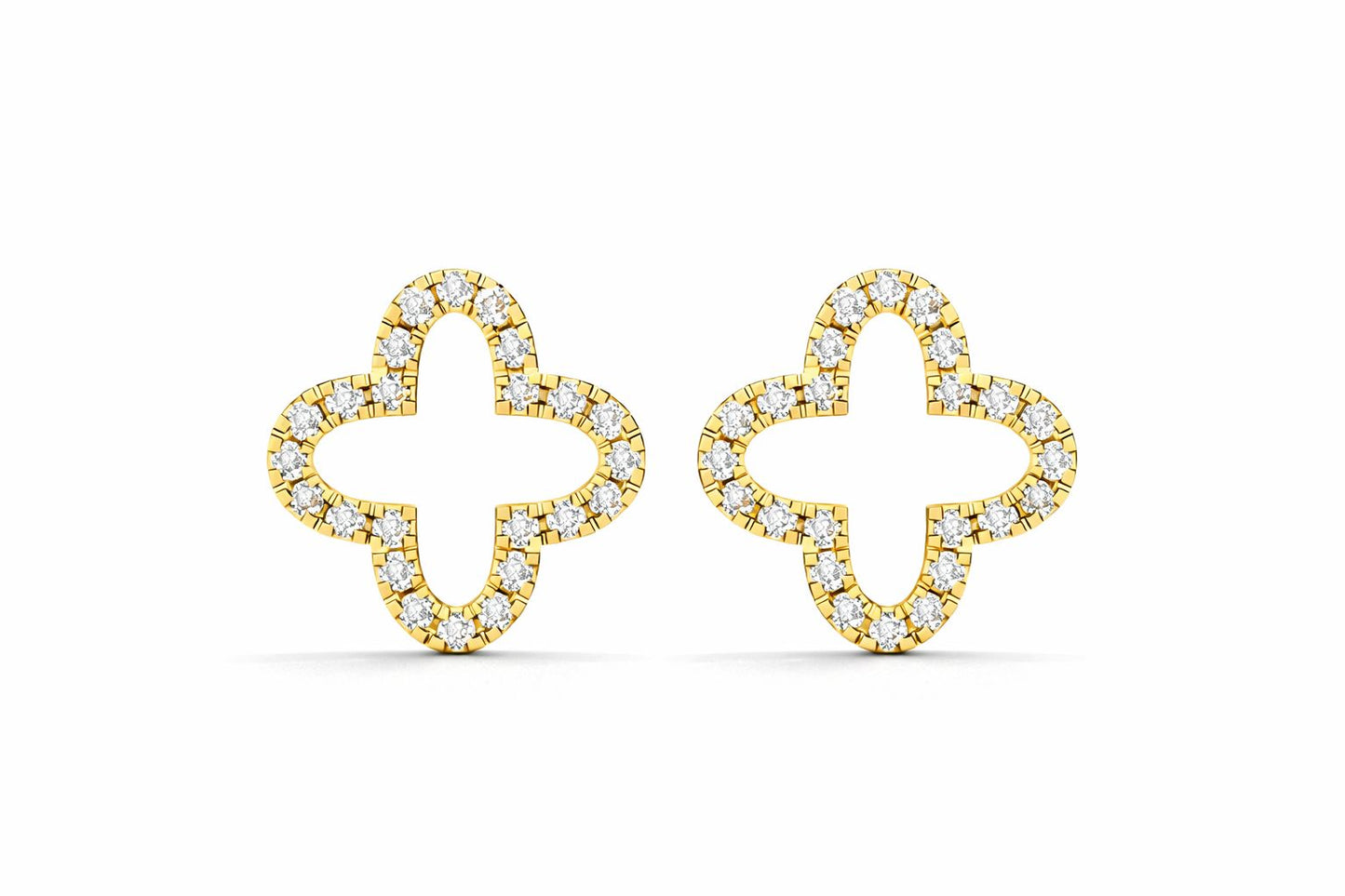 Clover Diamond Stud Earrings