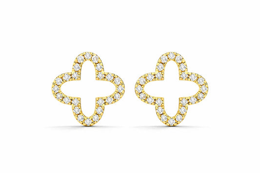 Clover Diamond Stud Earrings