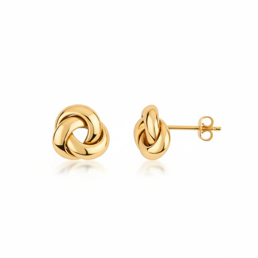 Classic Knot Gold Stud Earrings (8 mm)