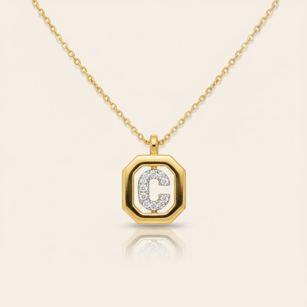 Diamond initial necklace