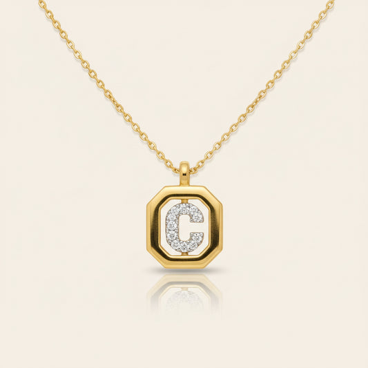 Diamond initial necklace